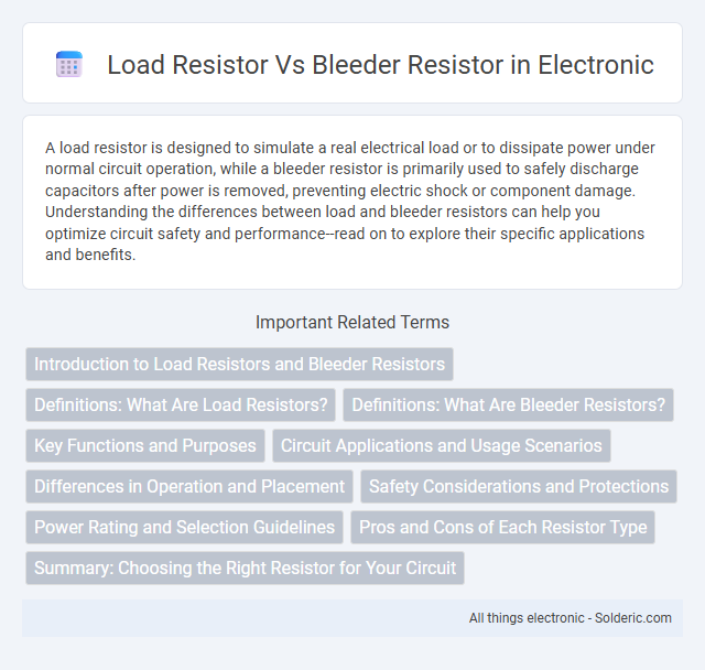 Bleeder Resistor vs Load Resistor - What is the difference?