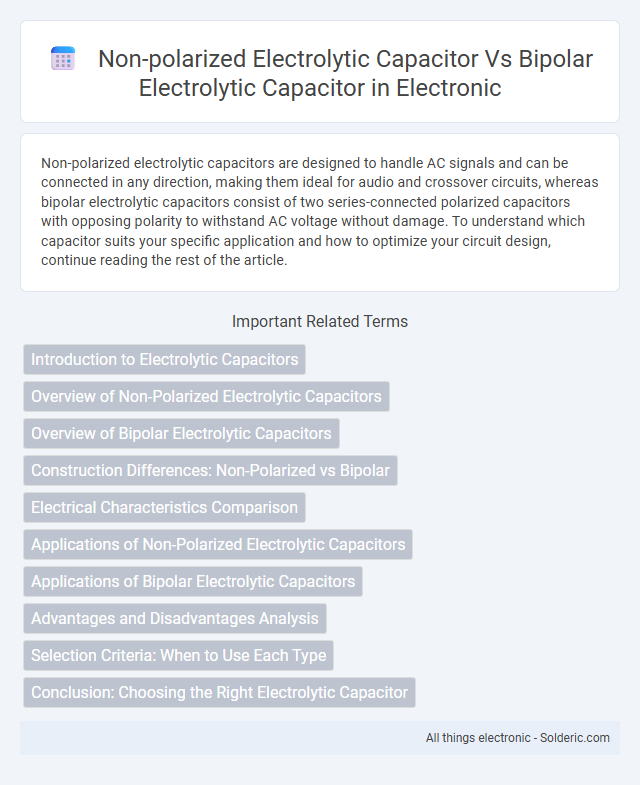 Bipolar Electrolytic Capacitor vs Non-Polarized Electrolytic Capacitor - What is the difference?