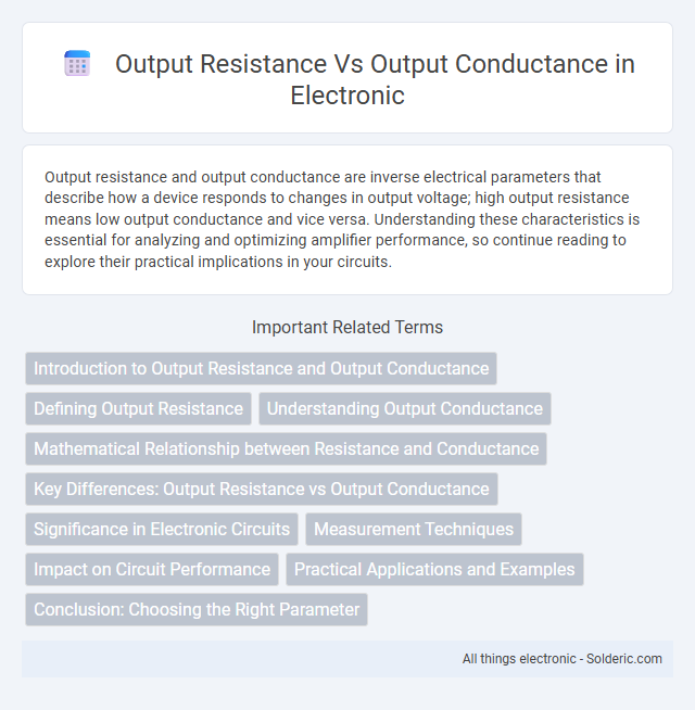 Output conductance vs Output resistance - What is the difference?