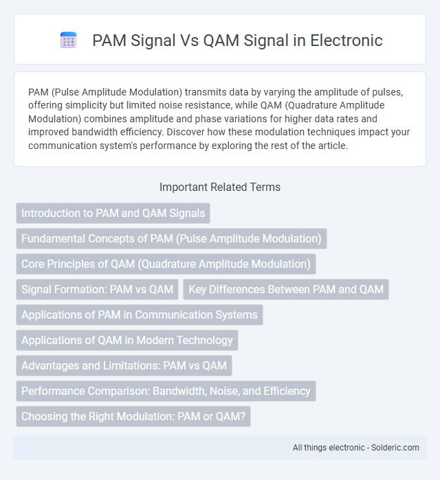 QAM signal vs PAM signal - What is the difference?