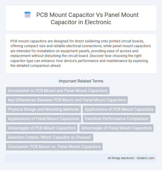 Panel Mount Capacitor vs. PCB Mount Capacitor - What is the difference?