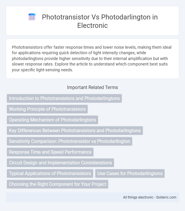 Photodarlington vs Phototransistor - What is the difference?