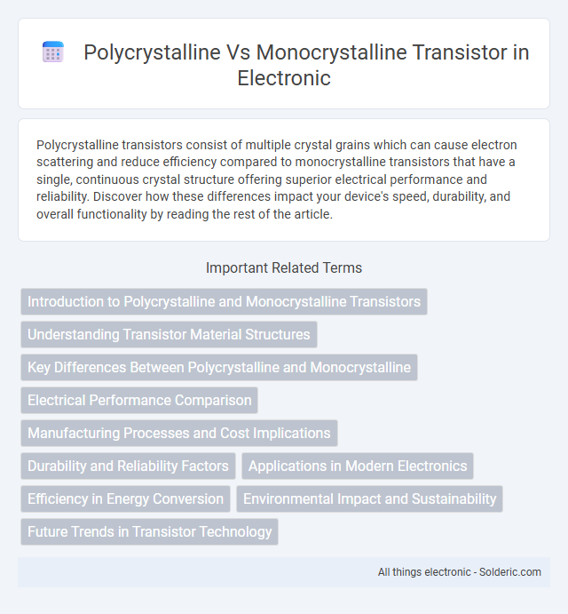 Monocrystalline vs Polycrystalline Transistor - What is the difference?