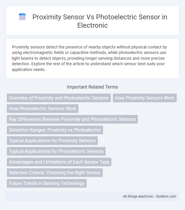Photoelectric sensor vs proximity sensor - What is the difference?
