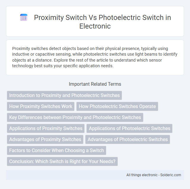 Photoelectric Switch vs Proximity Switch - What is the difference?