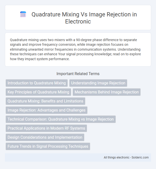 Image Rejection vs Quadrature Mixing - What is the difference?