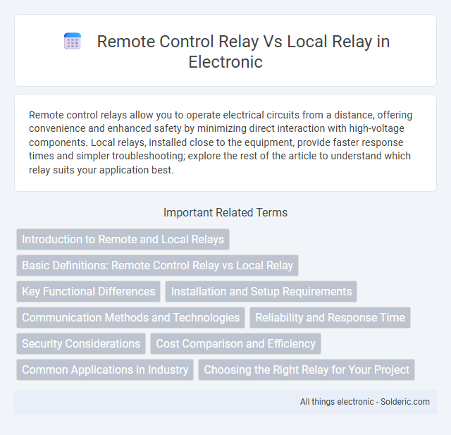 Local Relay vs Remote Control Relay - What is the difference?