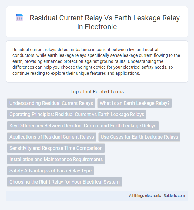 Earth Leakage Relay vs Residual Current Relay - What is the difference?
