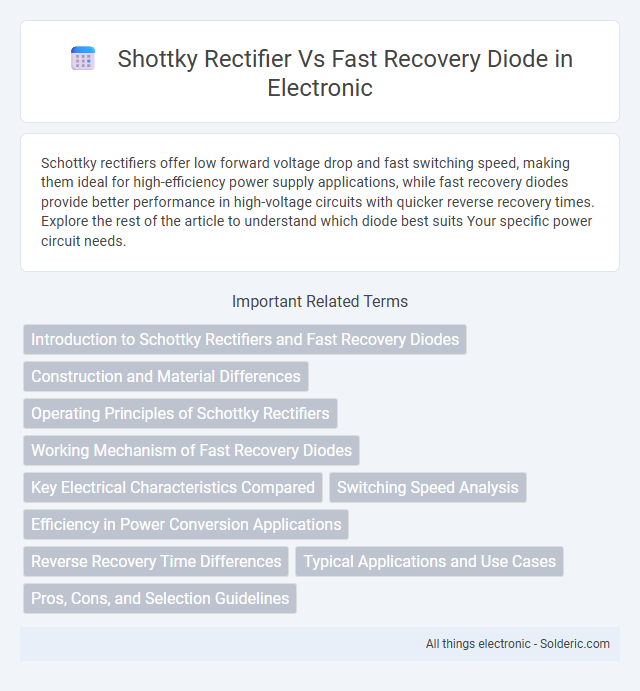 Fast Recovery Diode vs Shottky Rectifier - What is the difference?