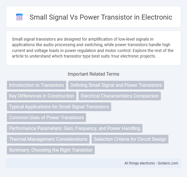 Power Transistor vs Small Signal Transistor - What is the difference?