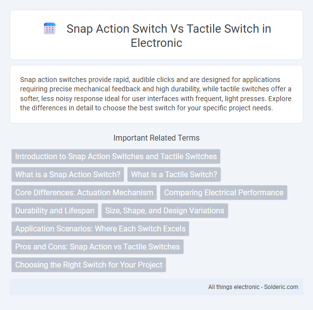 Snap Action Switch vs Tactile Switch - What is the difference?