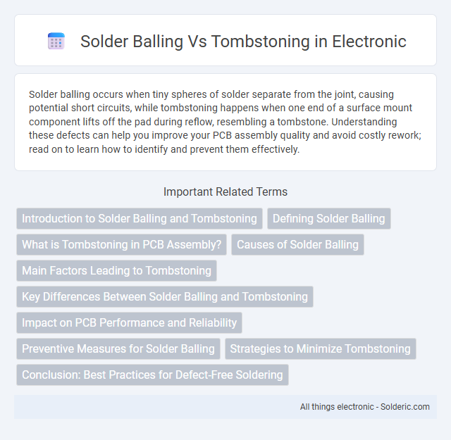 Solder balling vs Tombstoning - What is the difference?