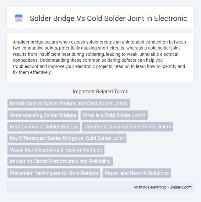 Cold solder joint vs solder bridge - What is the difference?