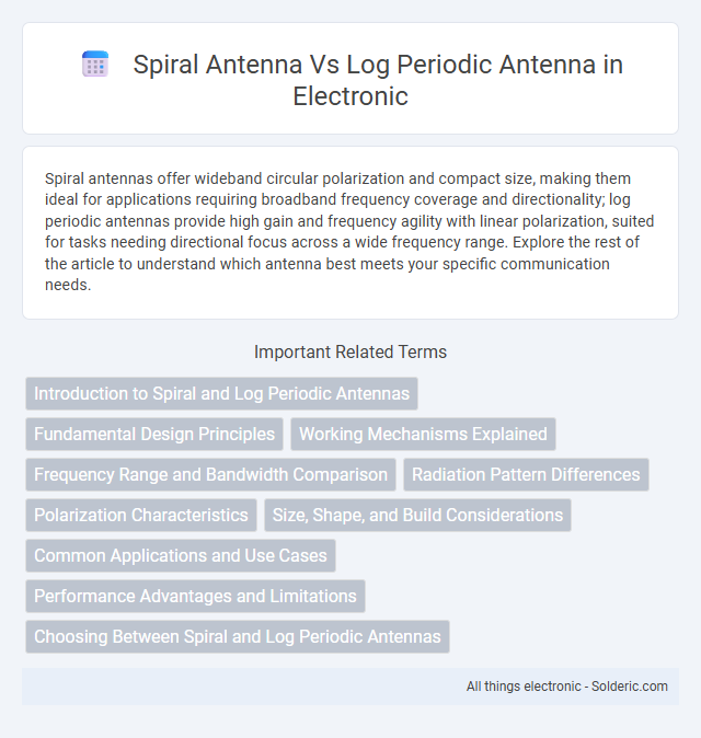 Log periodic antenna vs spiral antenna - What is the difference?