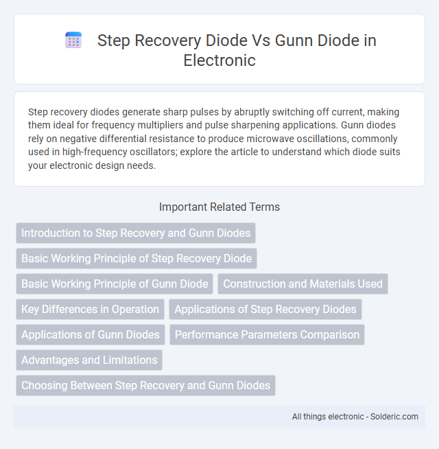 Gunn diode vs Step recovery diode - What is the difference?