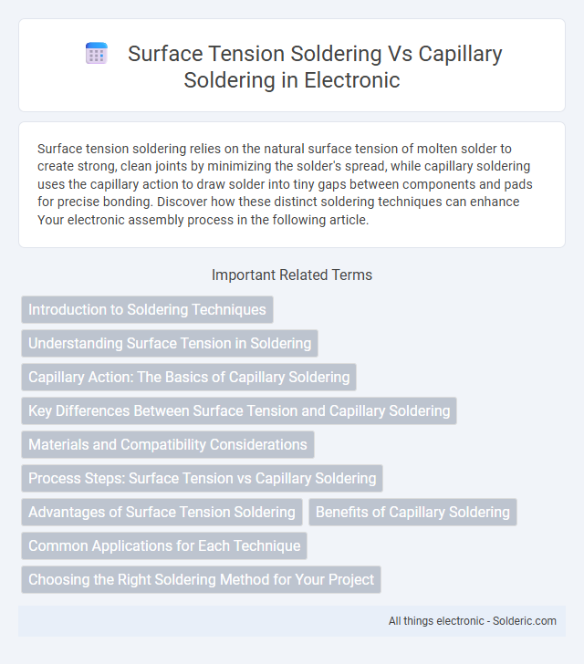 Capillary Soldering vs Surface Tension Soldering - What is the difference?