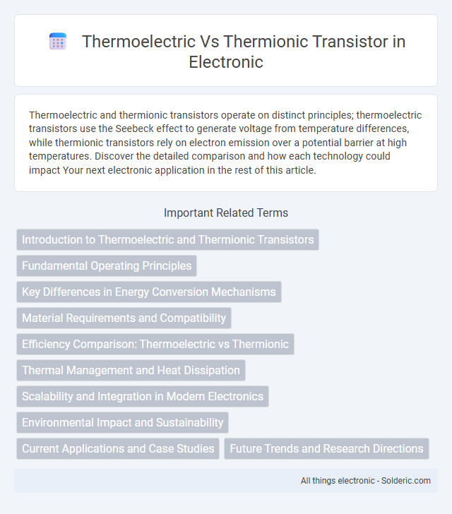 Thermoelectric vs Thermionic Transistor - What is the difference?