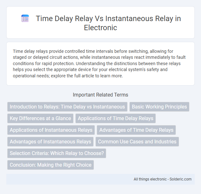 Instantaneous Relay vs Time Delay Relay - What is the difference?
