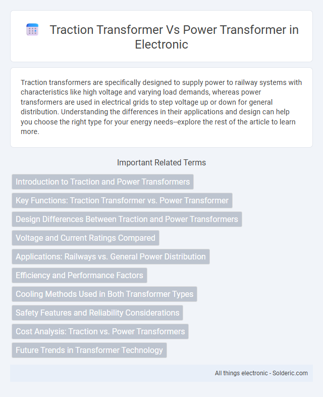 Power Transformer vs Traction Transformer - What is the difference?