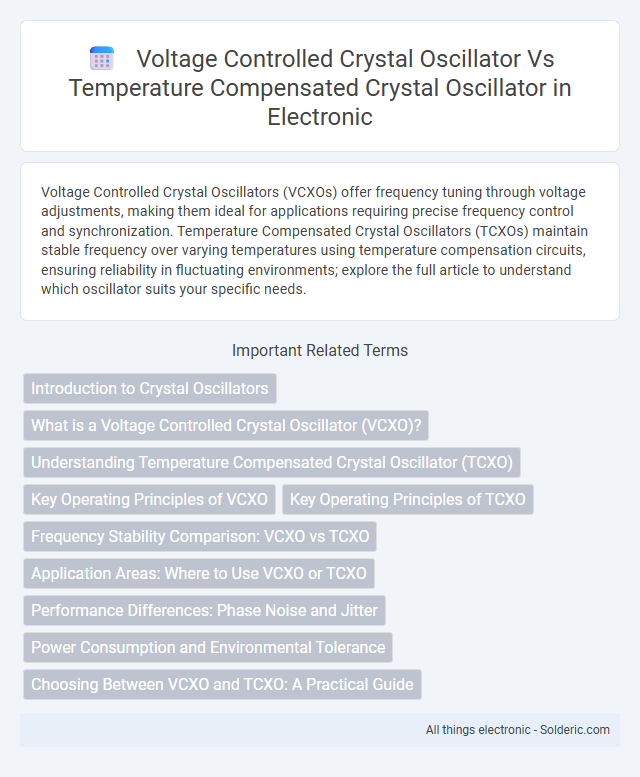 Temperature Compensated Crystal Oscillator vs Voltage Controlled Crystal Oscillator - What is the difference?