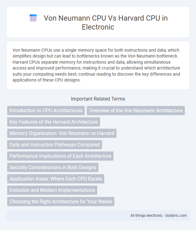 Harvard CPU vs Von Neumann CPU - What is the difference?