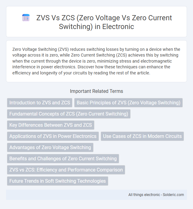ZCS vs ZVS (Zero Current vs Zero Voltage Switching) - What is the difference?