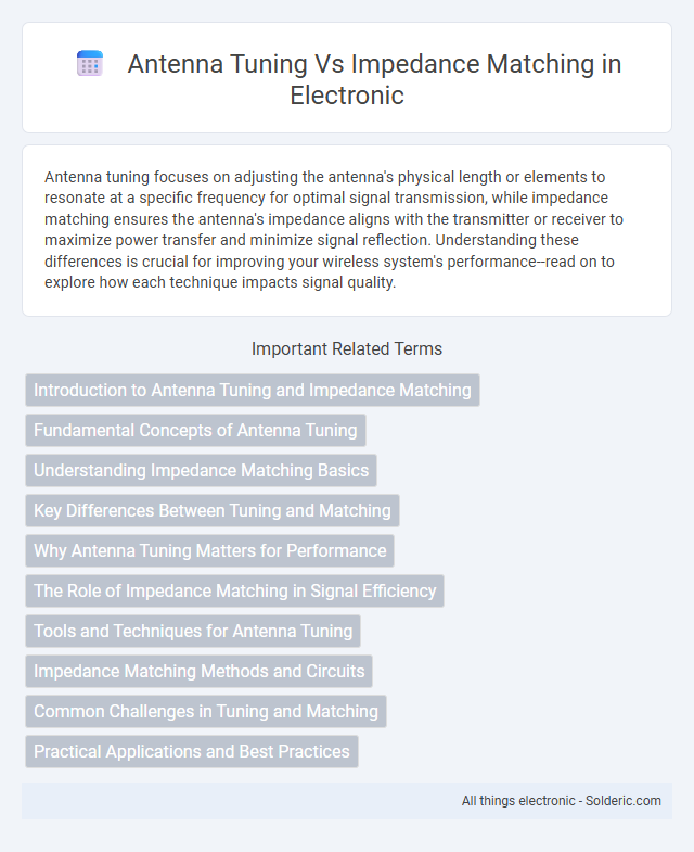 Impedance Matching vs Antenna Tuning - What is the difference?