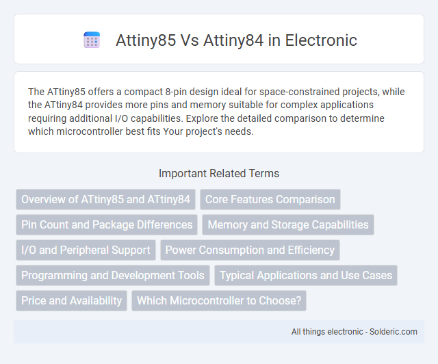 ATTiny84 vs ATTiny85 - What is the difference?