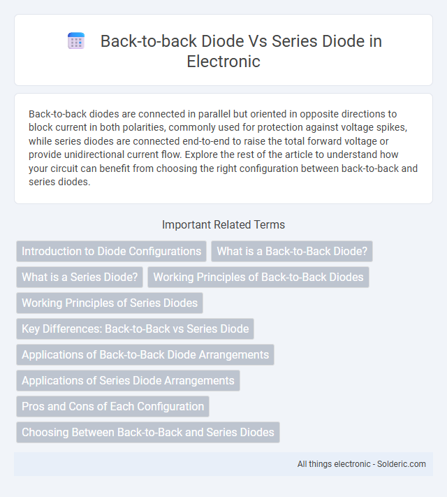 Back-to-back diode vs Series diode - What is the difference?