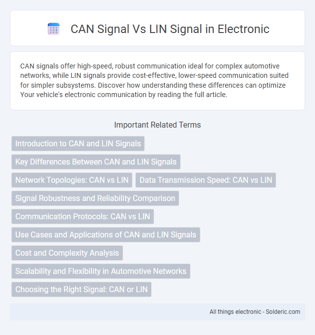CAN Signal vs LIN Signal - What is the difference?
