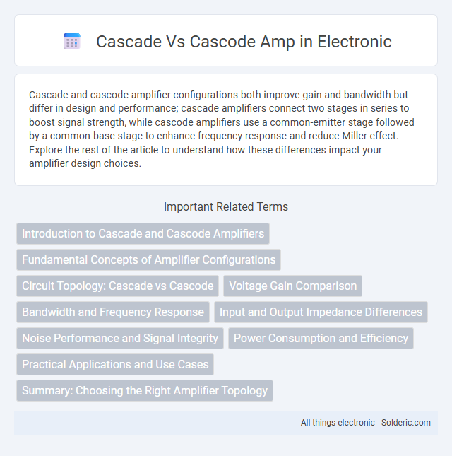 Correct alphabetical title: 
Cascode vs Cascade Amp - What is the difference?