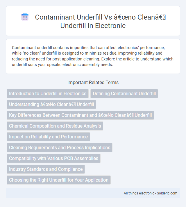 Contaminant underfill vs no clean underfill - What is the difference?