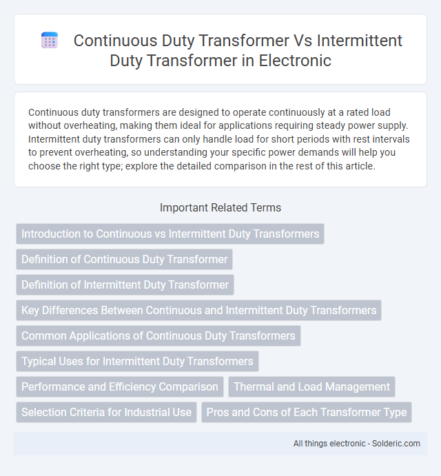 Intermittent Duty Transformer vs Continuous Duty Transformer - What is the difference?
