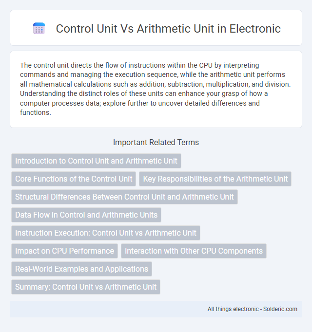Arithmetic Unit vs Control Unit - What is the difference?