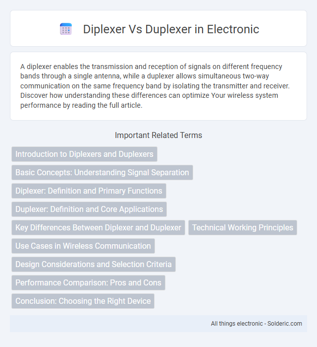 Diplexer vs Duplexer - What is the difference?