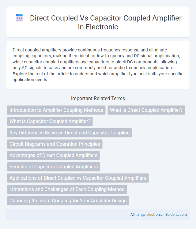 Capacitor Coupled Amplifier vs Direct Coupled Amplifier - What is the difference?