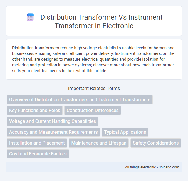 Distribution Transformer vs Instrument Transformer - What is the difference?
