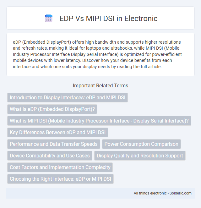 MIPI DSI vs eDP - What is the difference?
