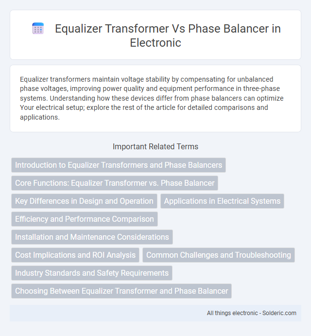 Phase Balancer vs Equalizer Transformer - What is the difference?