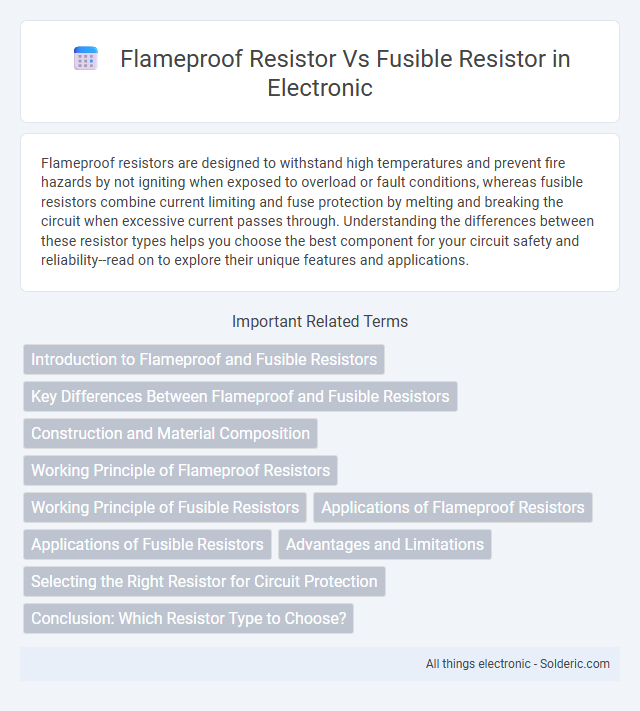 Flameproof resistor vs fusible resistor
Alphabetical order:
Fusible resistor vs flameproof resistor - What is the difference?