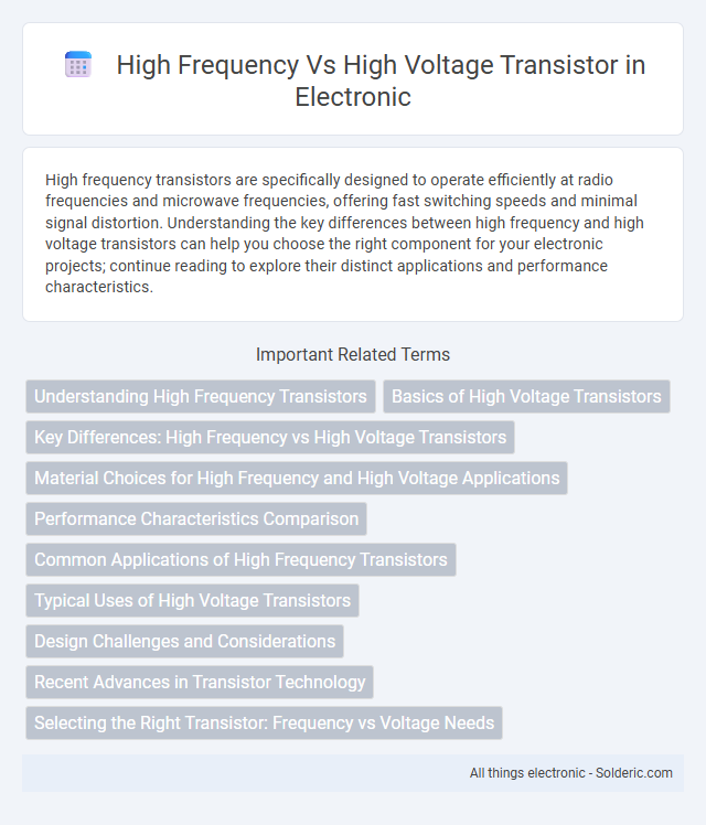 High Frequency vs High Voltage Transistor - What is the difference?