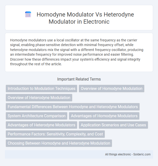 Heterodyne modulator vs homodyne modulator - What is the difference?