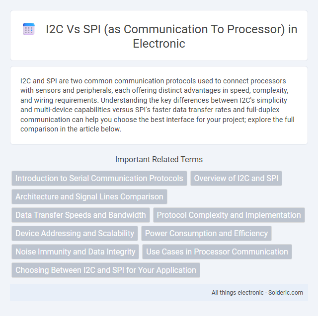 SPI vs I2C (as communication to processor) - What is the difference?