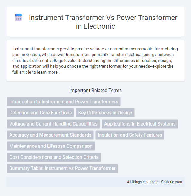 Power Transformer vs Instrument Transformer - What is the difference?