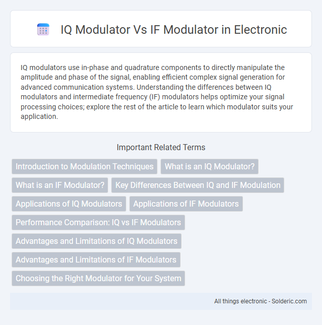 IF modulator vs IQ modulator - What is the difference?
