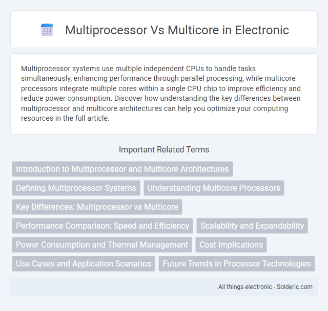 Multiprocessor vs Multicore - What is the difference?