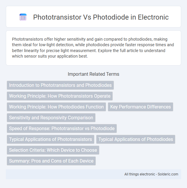 Photodiode vs Phototransistor - What is the difference?
