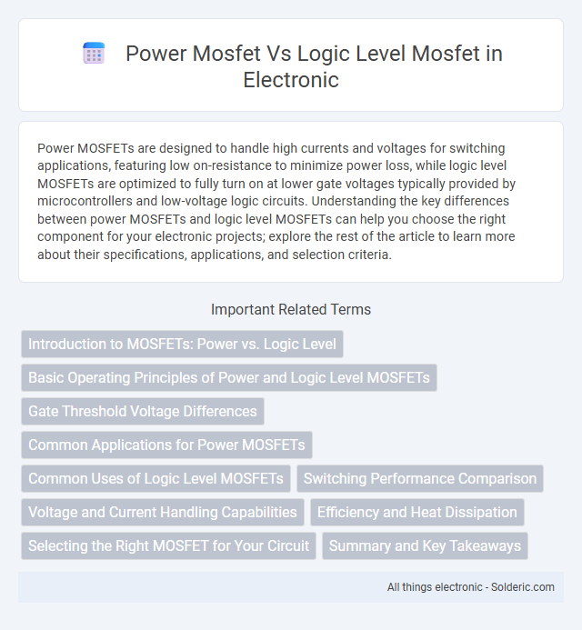 Logic Level MOSFET vs Power MOSFET - What is the difference?