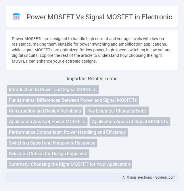 Power MOSFET vs Signal MOSFET - What is the difference?