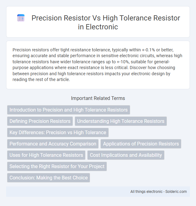High Tolerance Resistor vs Precision Resistor - What is the difference?